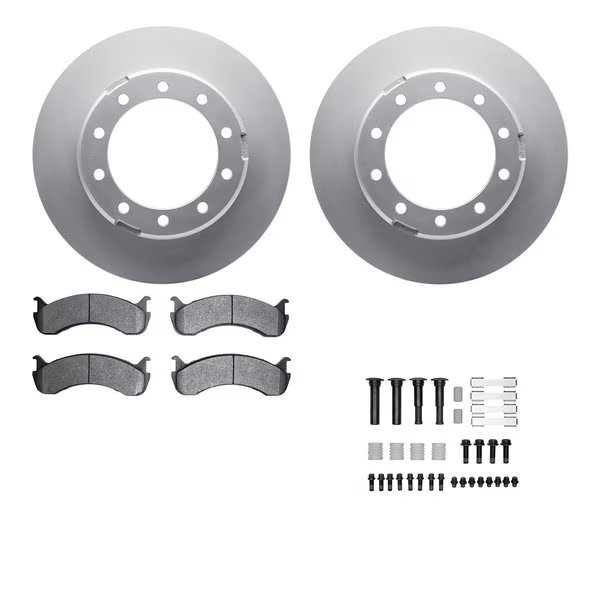4212-99230, Geospec Rotors with Heavy Duty Brake Pads includes Hardware, Silver, Dynamic Friction Co, Mfr#: 4212-99230